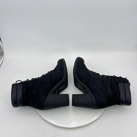 Timberland Tillston Women size 9.5 A1H1l Black Suede Lace Up High Heel Boot - Picture 6 of 12